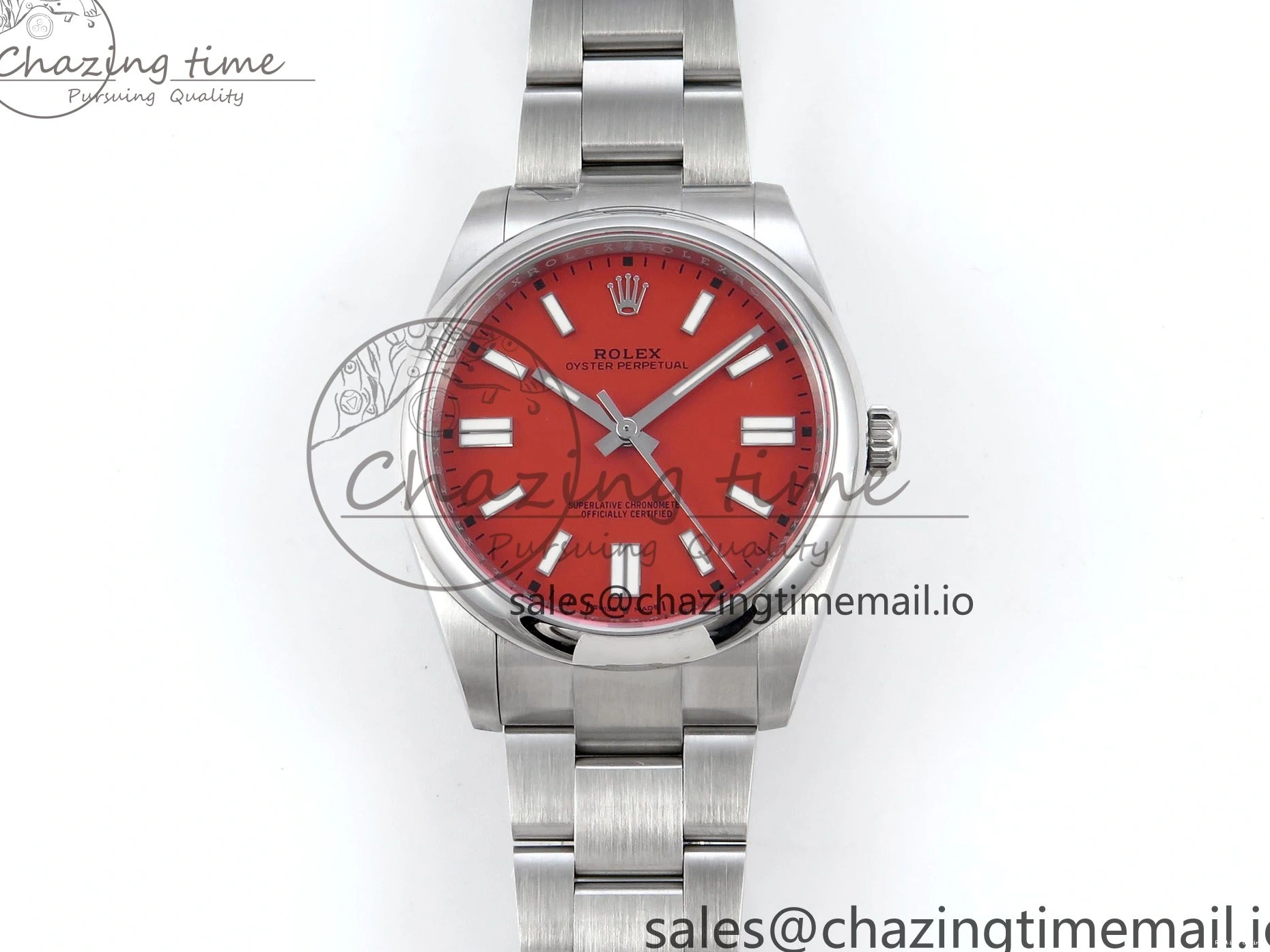 0204 Sustainable Oyster Perpetual 124300 41mm EWEF Best Edition 904L Steel Red Dial A 768